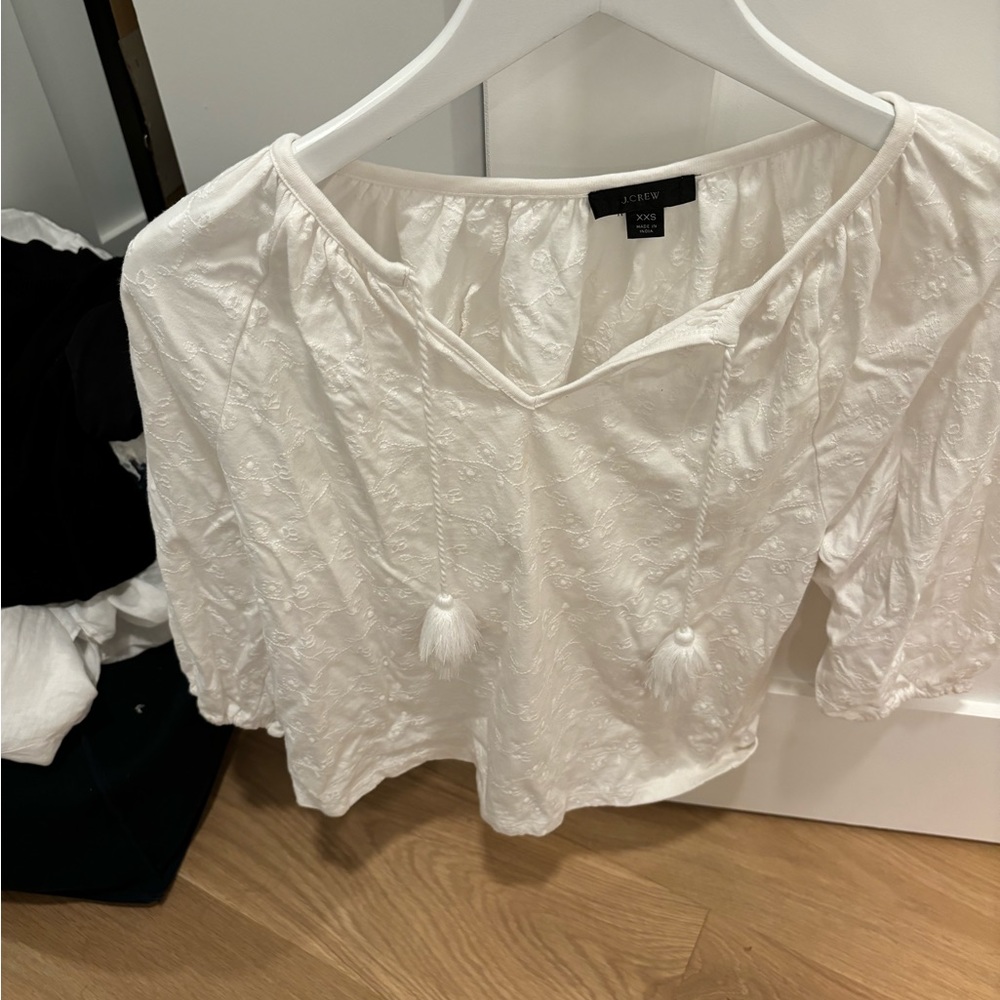 J Crew embroidered peasant shirt